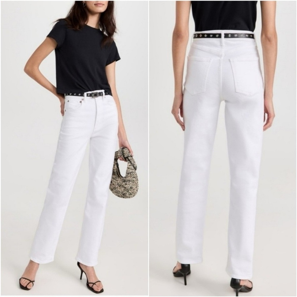 NWT re/done white 70s stove pipe jeans